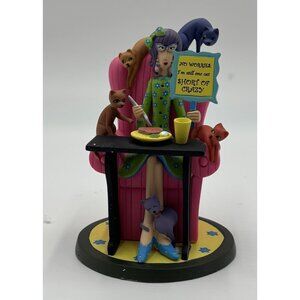 The Hamilton Collection Dolly Mama's One Cat Short Of Crazy Figurine Cat Lover